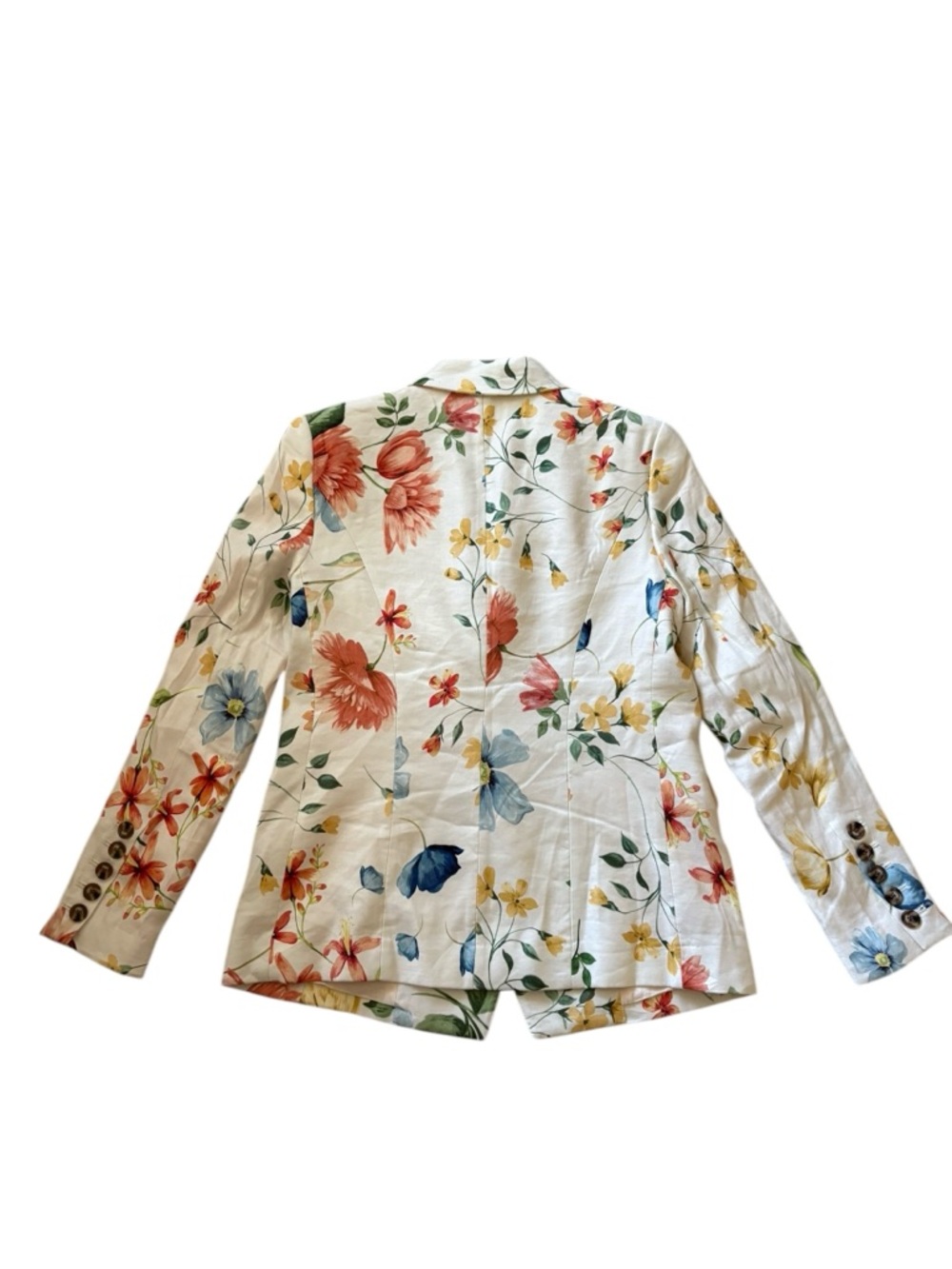 Elie Tahari Garden Party Floral Linen Blend Two-Piece PantSuit Set Blazer + Pant - Picture 7 of 16